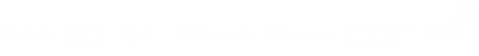 Logos: Google AWS SAP Microsoft OpenAI Strategy& PwC